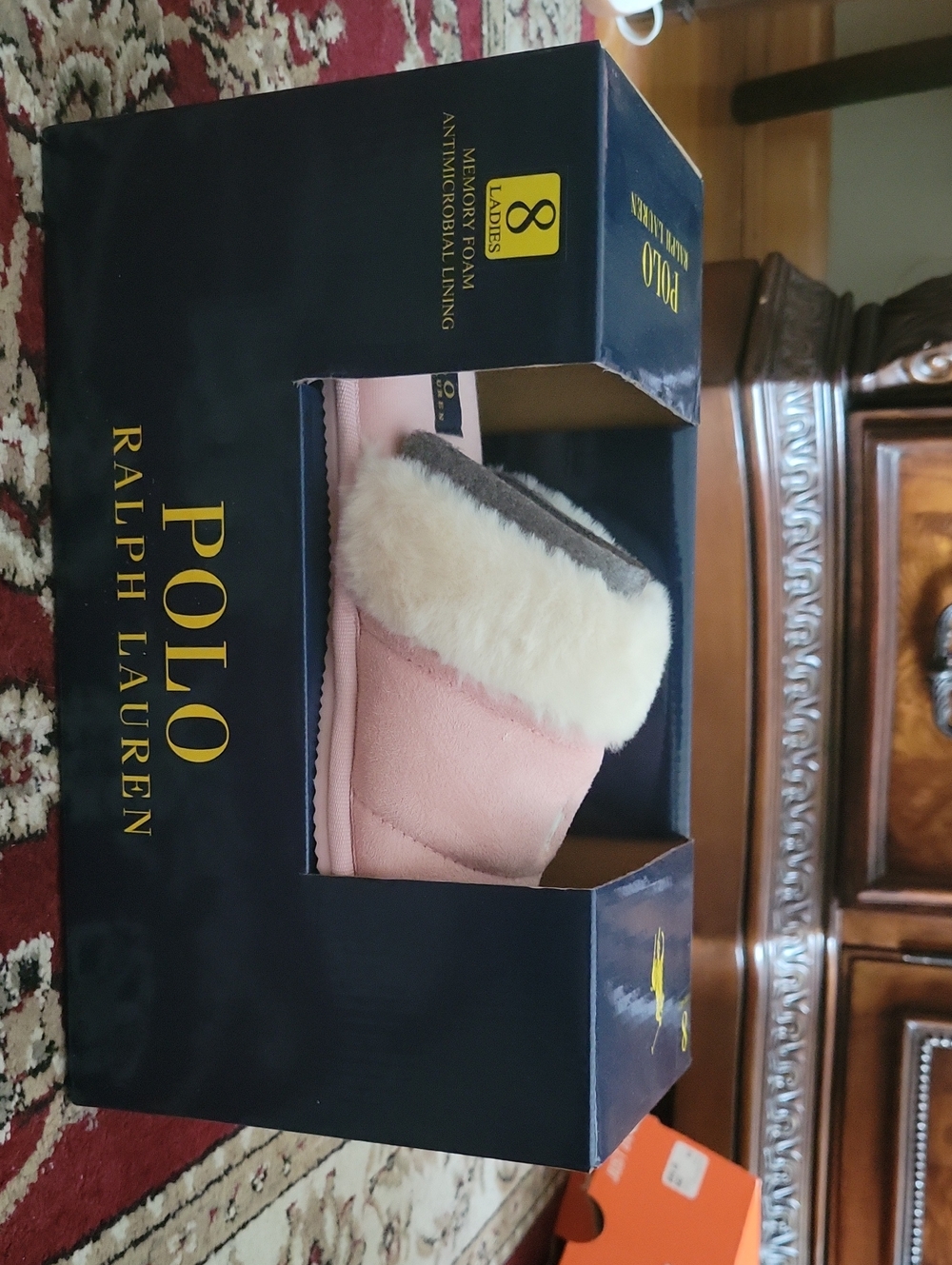 Polo by Ralph Lauren Pink Shearling-Lined Slippers